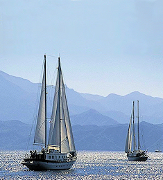 Two tour boats in Turkey